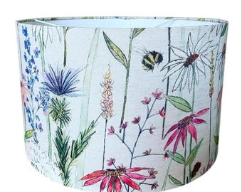 Handmade Fabric Lampshade. Hermione in ‘Linen’ Colourway by Voyage Maison