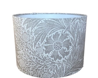 Handmade Designer Fabric lampshade. 'Marigold' by William Morris in Linen