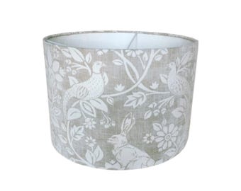 Handmade Fabric Lampshade. Heathland by iliv in Linen Grey
