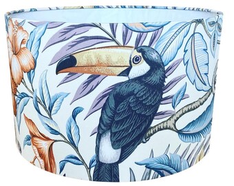 Handmade Fabric Lampshade. 'Rainforest' by iliv in 'Henna'