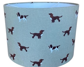 Handmade Fabric Lampshade. Sophie Allport - Spaniels