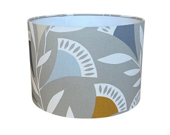 Handmade Designer Fabric Lampshade, Scion Noukku Dandelion / Butterscotch / Charcoal colourway