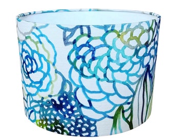 Handmade Fabric Lampshade. 'Althorpe' by Voyage Decoration. In 'Capri' colourway.