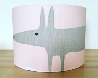 Handmade Lampshade, Mr Fox by Scion UK in Blush Pink