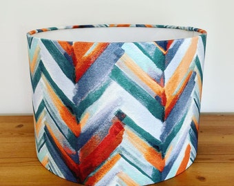 Handmade Fabric Lampshade.  ‘Chloe' in Burnt Orange by Chess Fabrics