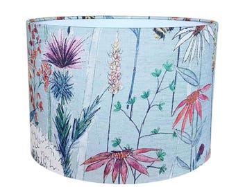 Handmade Fabric Lampshade. Hermione in ‘Cornflower Blue’ Colourway by Voyage Maison