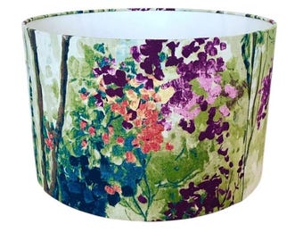New! Handmade Fabric Lampshade. Silver Birch Tree by Prestigious Textiles in Jewel