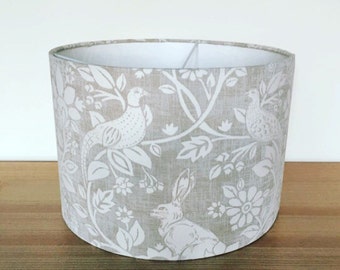 Handmade Fabric Lampshade. Heathland by iliv in Linen Grey