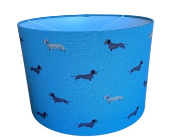 Handmade Fabric Lampshade. Sophie Allport - dachshunds / sausage dogs