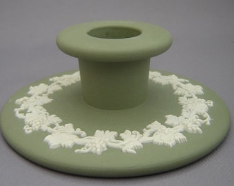 Candlestick - Wedgwood, green jasper