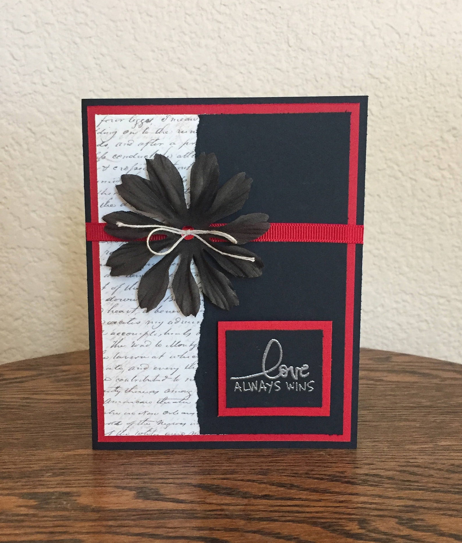 Valentine Card Homemade; Black and Red Valentine Card Homemade ...