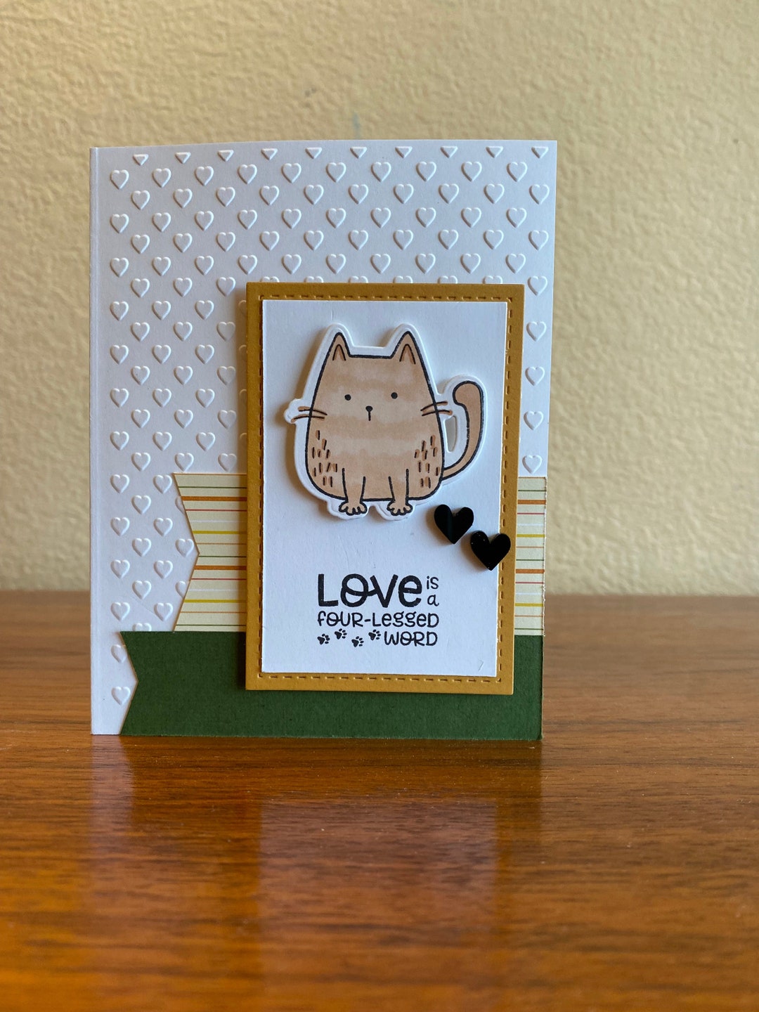 Homemade Love Card; Homemade Greeting Card; Homemade Card With Cat ...