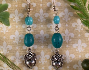 Blue and Silver Milagro Dangle and Drop Earrings