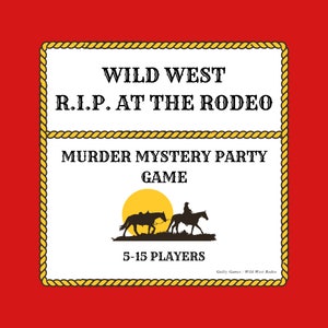 Wild West Rodeo Ripper Murder Mystery Party Game: file digitali consegnati via e-mail, senza copione, gioca nei panni di un personaggio per risolvere il crimine!
