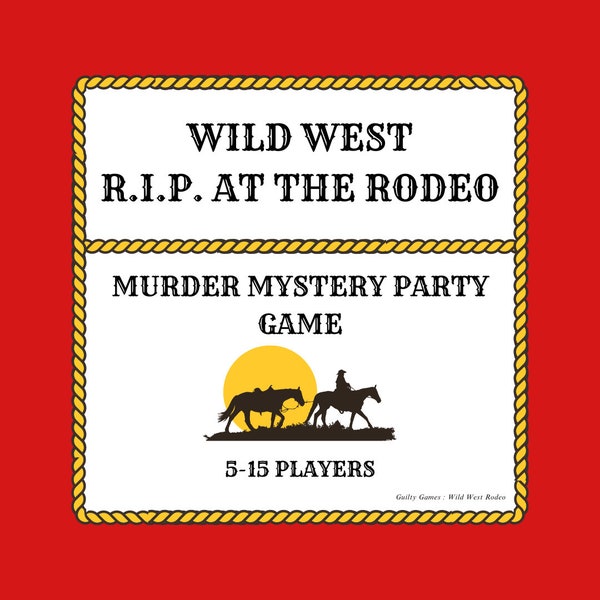 Wild West Rodeo Ripper Murder Mystery Party Game - archivos digitales entregados por correo electrónico - sin guión, ¡juega como un personaje para resolver el crimen!