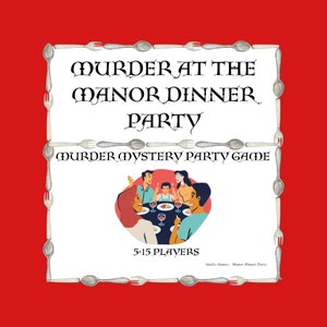 Murder at the Manor Dinner Party Murder Mystery Party Game - digital files delivered via email
