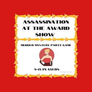 Award Show Murder Mystery Party Game - digital files delivered via email
