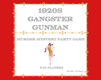 1920s Gangster Gunman Murder Mystery Party Game - digital files delivered via email