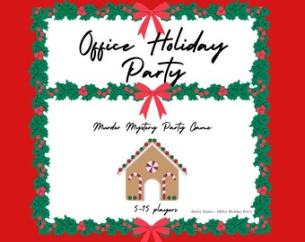 Office Holiday Party Murder Mystery Party Game - digital files delivered via email