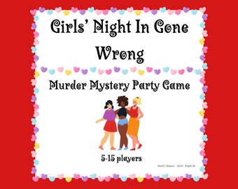 Murder at the Girl's Night In Murder Mystery Party Game - digital files delivered via email