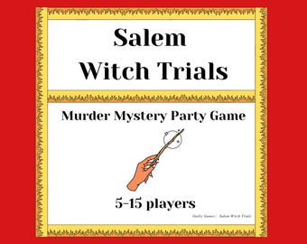 Slaying at the Salem Witch Trials Murder Mystery Party Game - digital files delivered within 24 hours via email