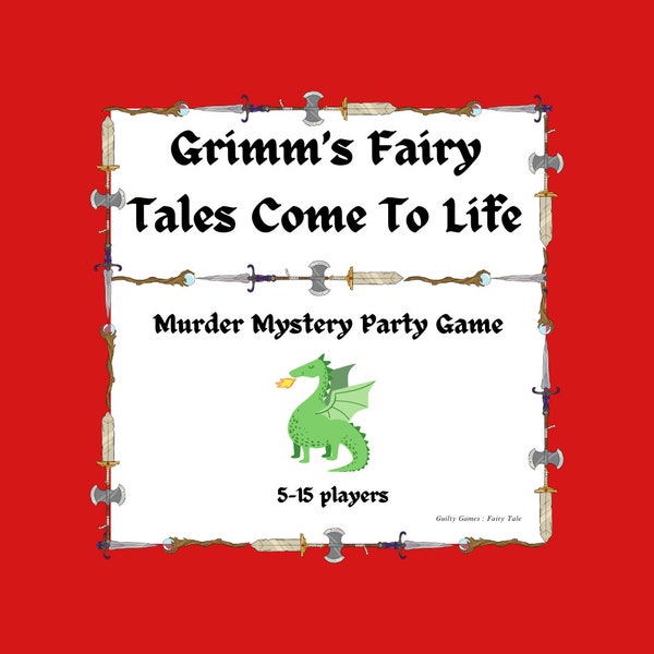 Grimm's Fairy Tales Murder Mystery Party Game - digital files delivered via email 5-15 players