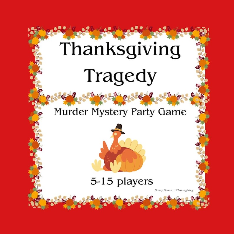 Thanksgiving Family Dinner Party Murder Mystery Party Game - Digital ...