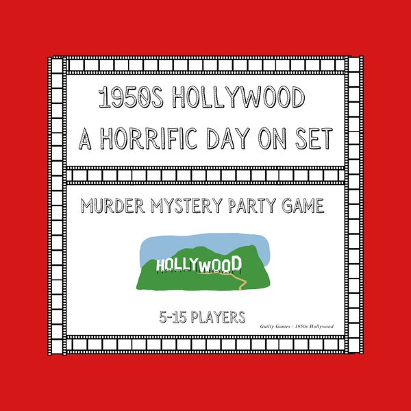 1950s Hollywood Murder Mystery Game - digital files delivered via email