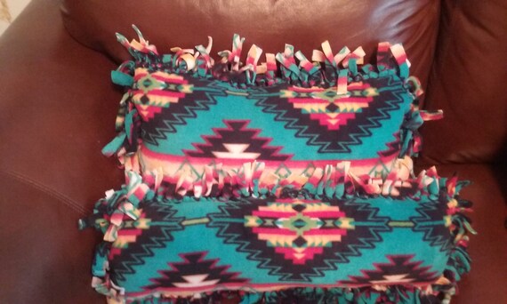 Tribal Fleece Tie Pillow Set Etsy