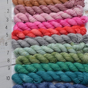 DYED TO ORDER Mini Skein Set 5 x 20g Multiple Bases available Customisable sets image 7