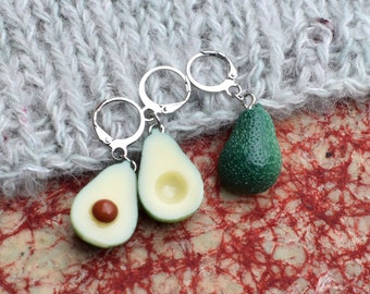 2 x Avocado  Stitch Marker ( a Pair, one with stone, one without)
