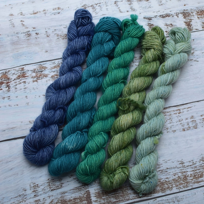 DYED TO ORDER Mini Skein Set 5 x 20g Multiple Bases available Customisable sets image 2