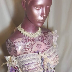 Decorated Vintage Female Mannequin.Shabby chic mannequin.Armoire dress form.Mannequin art.Display mannequin,shop display.Vintage Lace,pearls