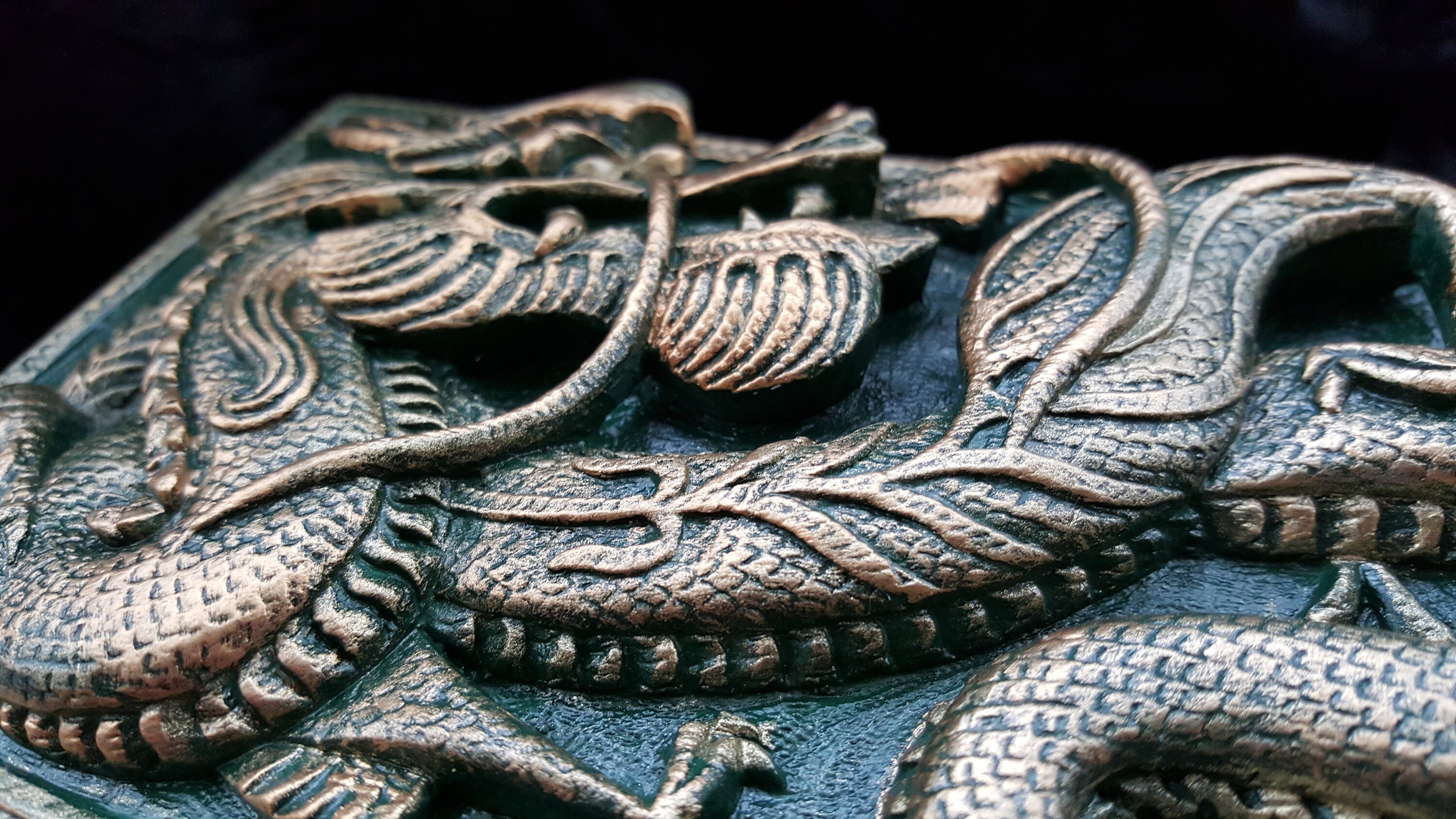 Oriental Dragon box.Antique jewelry box,circa 1880-1900,carved dragon
