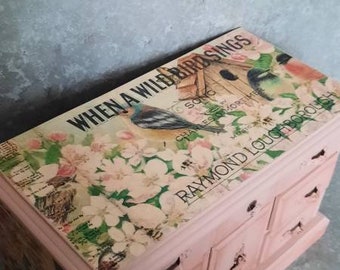 Jewelry box,shabby chic jewellery box,jewelry armoire,mini chest drawers,kids,decoupage box,pink,upcycled jewellery box.Jewellery drawers