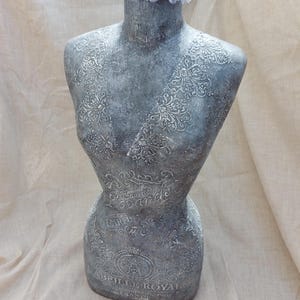 Female shabby chic display mannequin bust. french mannequin.table top mannequin.mannequin art.female bust.female dress form.bee