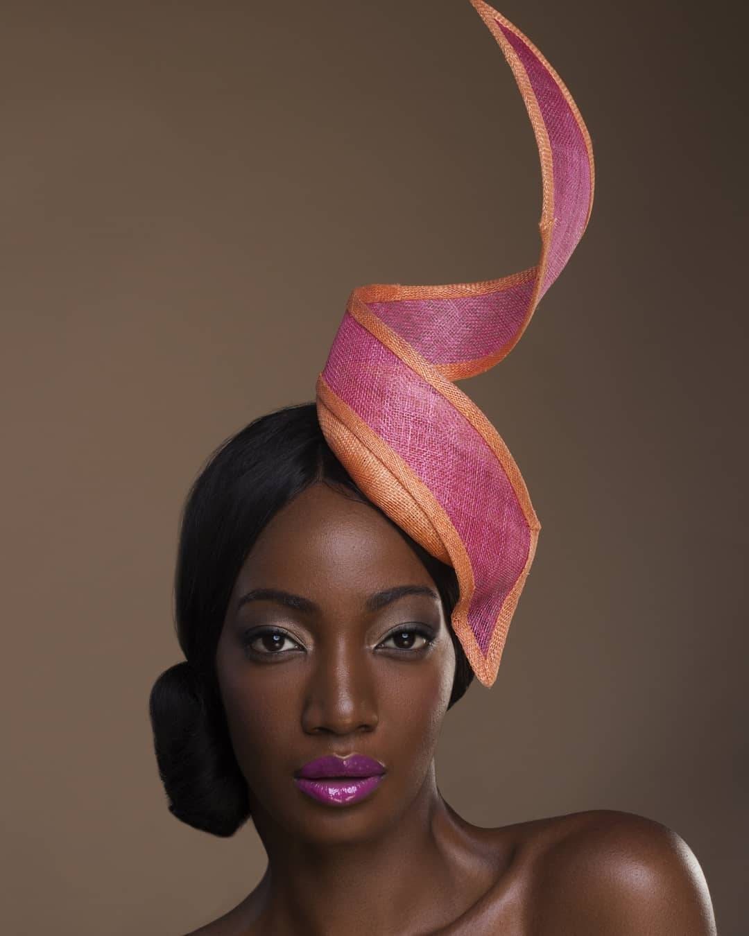 Twirl Handmade Pink and Orange Sinamay 