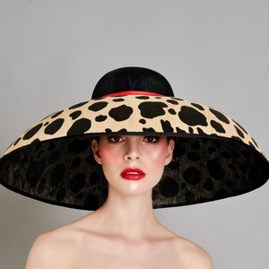 The Carolina Large Polka Dot AudreyHepburn Inspired Large Dome Hat, Ideal for Weddings, Royal Ascot, Kentucky Derby, Mother of the Bride image 6