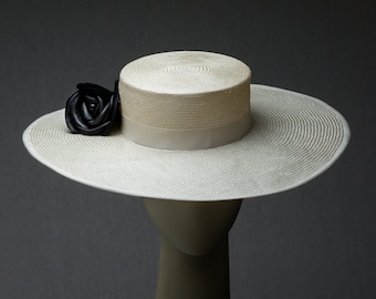 Ivory Parisisal Boater Hat