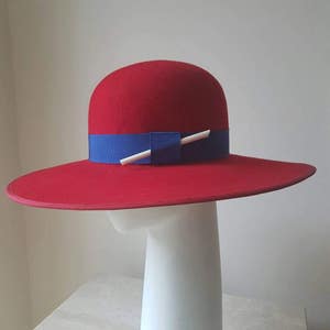 Handmade Unisex Hat with Dome Crown and Flat Brim image 2