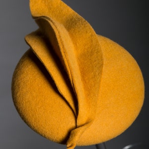 Saffron Wool Felt Button Fascinator image 2