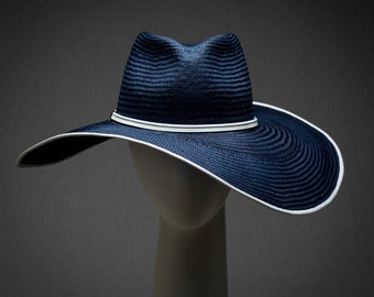 Large Handmade Parisisal Ladies Fedora - Racing events,  Henley Regatta,  Royal Ascot,  Kentucky Derby,  Goodwood,  Safari Hat, Beach hat