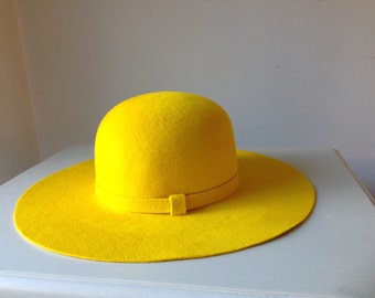 Logan -Handmade Large brim Yellow hat