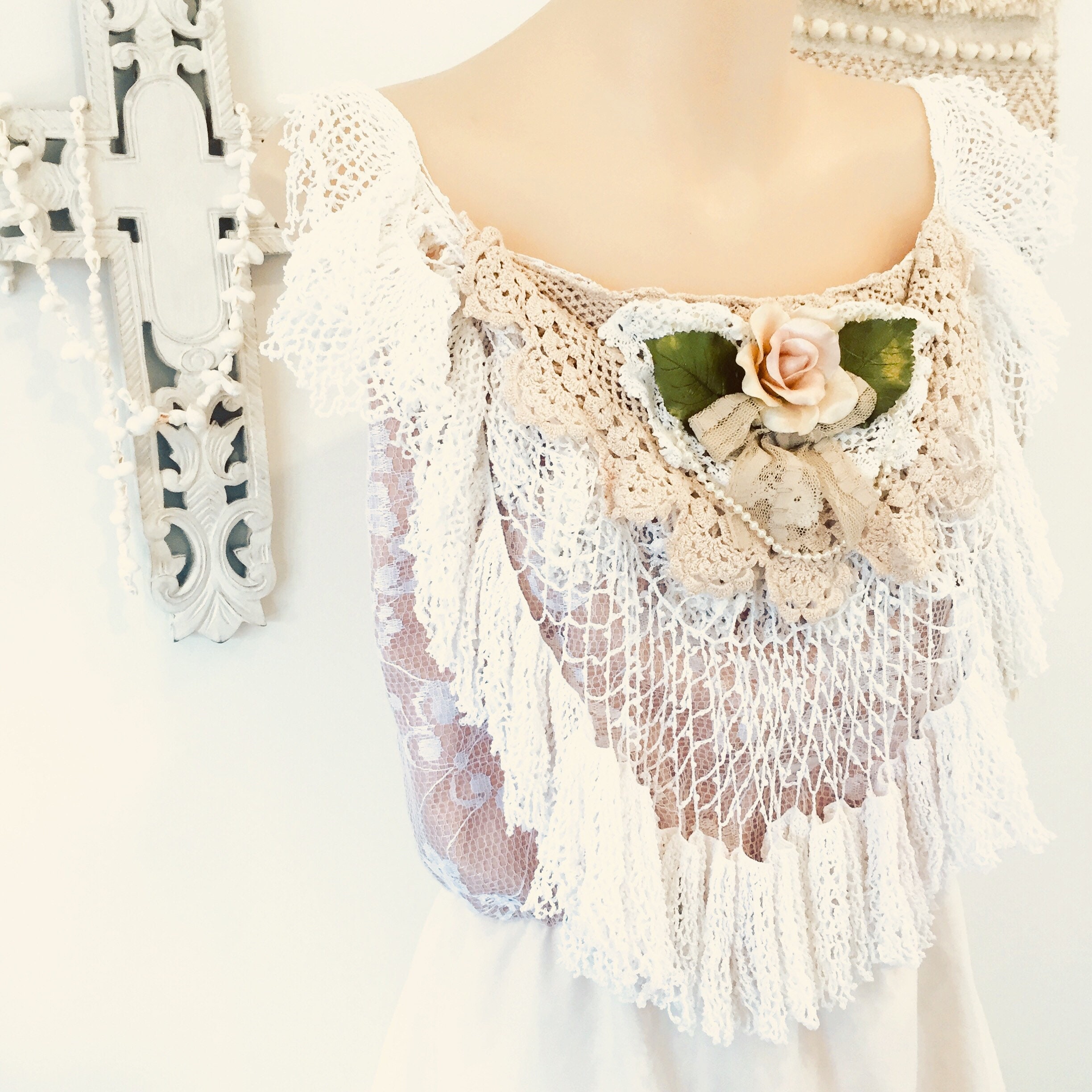 crochet lace maxi dress