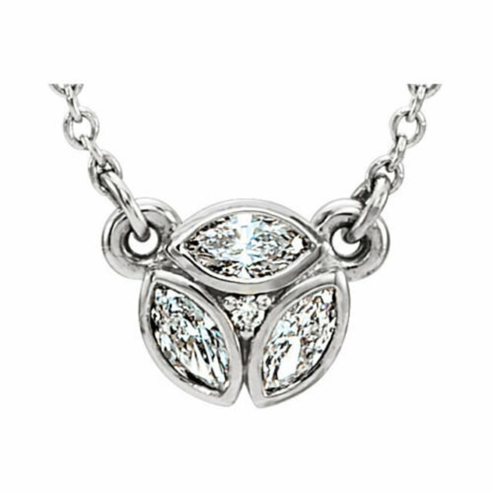 New 3Stone Marquise Diamond 1618 Pendant Necklace In Etsy