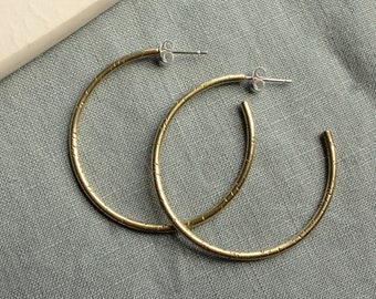 Brass Hoop Earrings, Brass Hoops, Brass Earrings, Hammered Brass hoops, Brass Jewellery