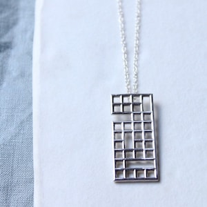 Silver necklace, silver pendant necklace, pendant necklace, geometric jewellery