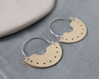 Large Brass Hole Hoops