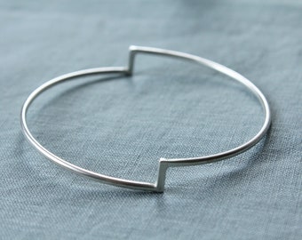 Geometric Silver Bangle, Silver Bangle, Silver Jewellery, minimal jewellery