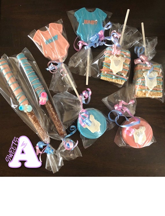 Baby Shower Gender Reveal Chocolate Covered Oreos Rice Image 0